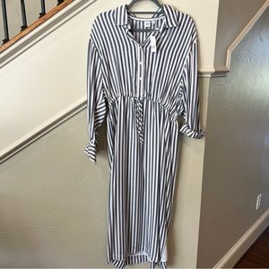 Gap Blue Striped Shirt Dress